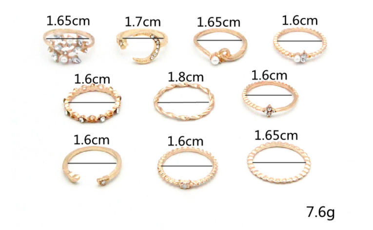 Fashion 10-Piece Ring